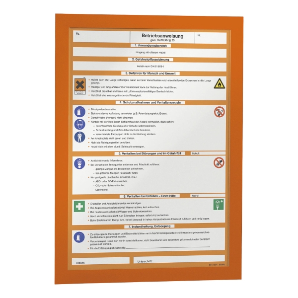 Samolepiace informačné puzdro Durable Duraframe, formát A4, oranžové, 2 ks