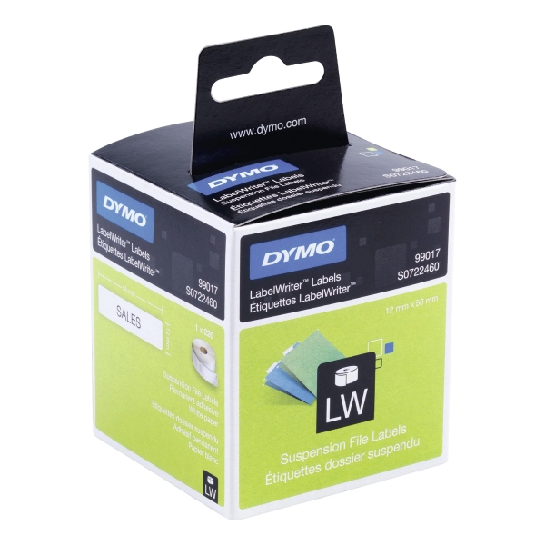 Dymo 99017 étiquettes dossier suspendu 50x12mm - boîte de 220
