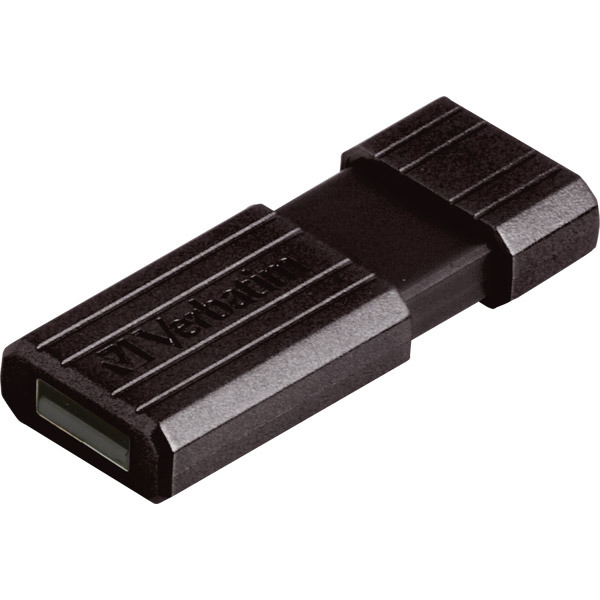 VERBATIM PINSTRIPE USB FLASH DRIVE BLACK 4GB