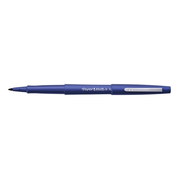 Paper Mate nylon fibre tip blue pens 0,8 mm line width - box of 12