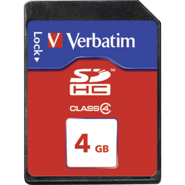 VERBATIM SDHC MEMORY CARD CLASS4 4GB