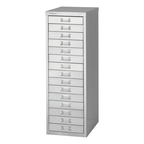Multi Drawer Cabinet - 15 Drawer  - Grey - 890mm x 279mm x 380mm