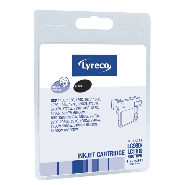 LYRECO BROTHER COMPATIBLE INKJET CARTRIDGE FOR LC980 BLACK