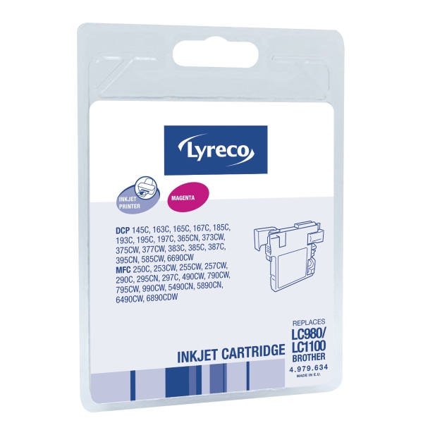 LYRECO BROTHER COMPATIBLE INKJET CARTRIDGE FOR LC980 MAGENTA