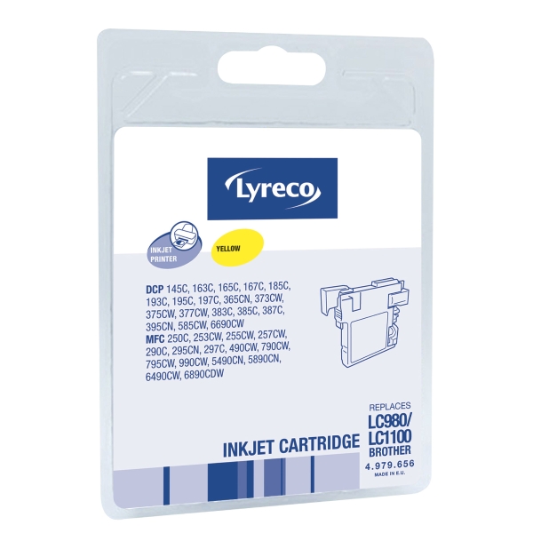 LYRECO BROTHER COMPATIBLE INKJET CARTRIDGE FOR LC980 YELLOW