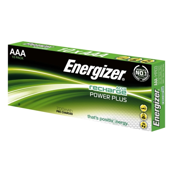 ENERGIZER RECHARGEABLE BATTERIES AAA 700MAH PRECHARGED - PACK OF 10