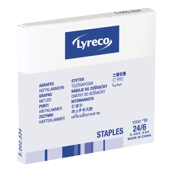 LYRECO STAPLES 24/6 - BOX OF 1000