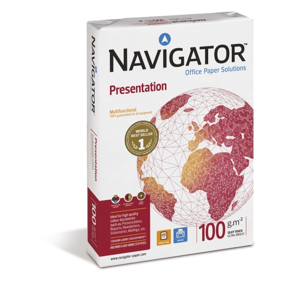 Kopierpapier Navigator Presentation A4, 100 g/m2, FSC, Packung à 500 Blatt