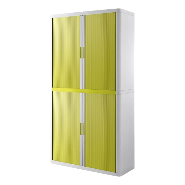 PAPERFLOW EASYOFFICE TAMBOUR CUPBOARD 2,000MM WHITE AND GREEN