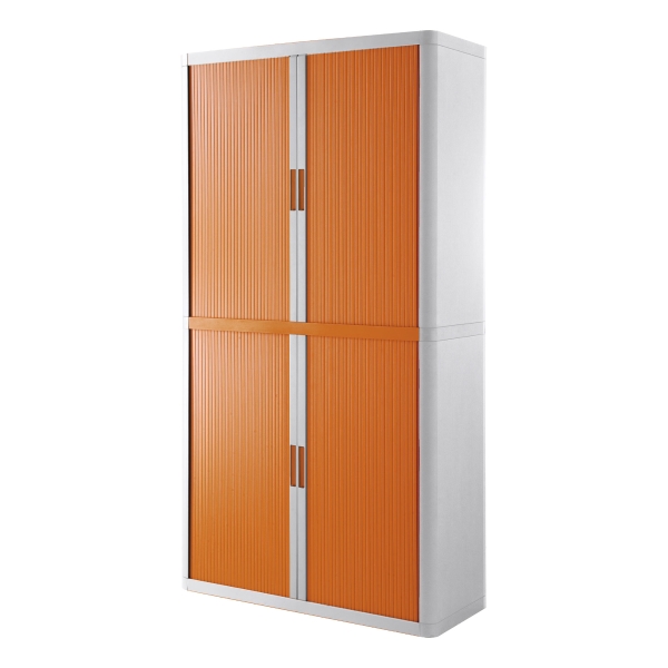 PAPERFLOW EASYOFFICE TAMBOUR CUPBOARD 2,000MM WHITE AND ORANGE