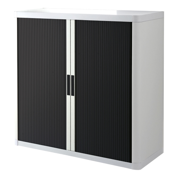 PAPERFLOW EASYOFFICE TAMBOUR CUPBOARD 1,000MM WHITE AND BLACK