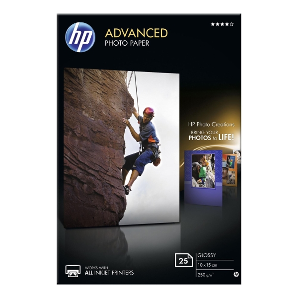 HP Q8691A glossy inkjet paper 10x15cm, 25 sheets, 250g