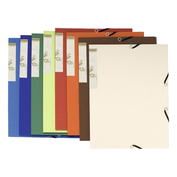 Exacompta Forever Recycled A4 3 Flap Folders, Assorted Colours - Pack 25