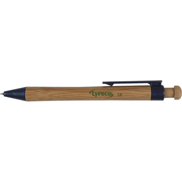 LYRECO BAMBOO RETRACTABLE BALLPOINT PEN 1MM BLUE