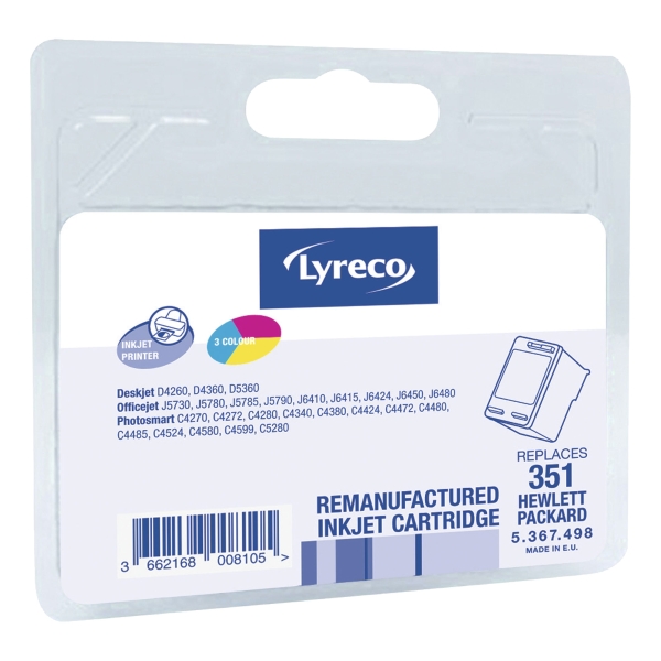 Lyreco HP Compatible No. 351 CB337EE Inkjet Print Cartridge Tri-Colour