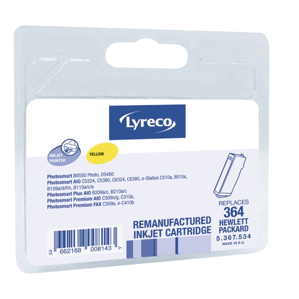 LYRECO HP COMPATIBLE INKJET CARTRIDGE FOR HP364 CB320EE YELLOW