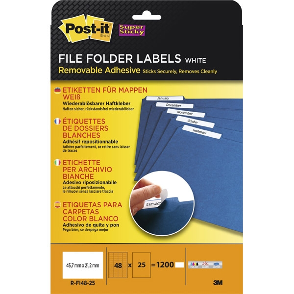 PK1200 POST-IT R-FI48 FILE LAB 45.7X21.2