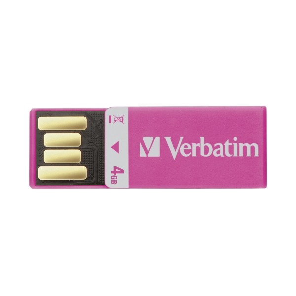 VERBATIM CLIP-IT USB FLASH DRIVE 4GB PINK