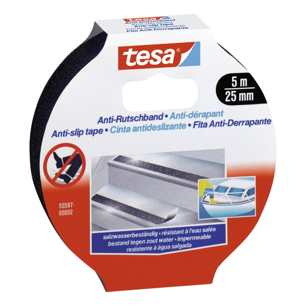 Anti-Rutschband Tesa 55587, 25mm x 5m, schwarz