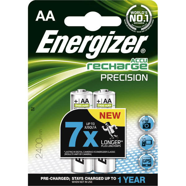 ENERGIZER RECHARGEABLE BATTERIES HR6/AA 2400MAH - PACK OF 2