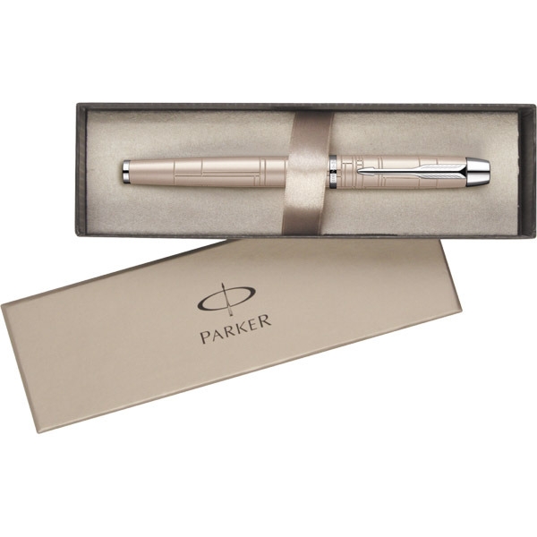 Parker IM Premium metallic pink luxury fountain pen blue