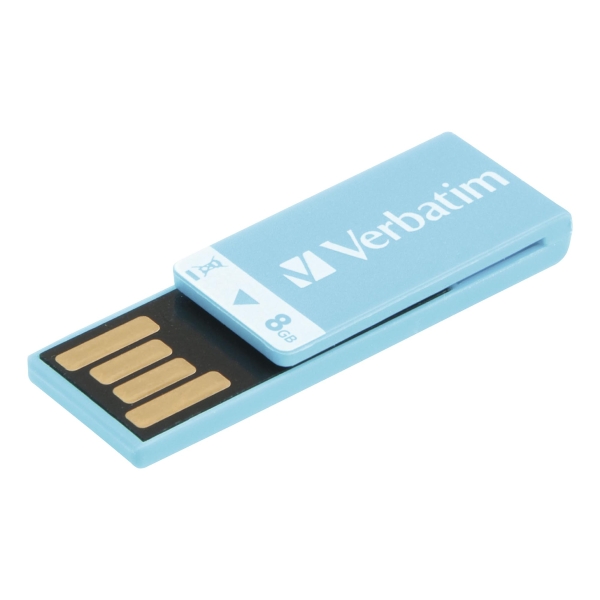 VERBATIM CLIP-IT USB FLASH DRIVE 4GB BLUE