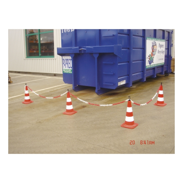 Viso cône de circulation réfléchissant classe 2 PP hauteur 49 cm orange/blanc