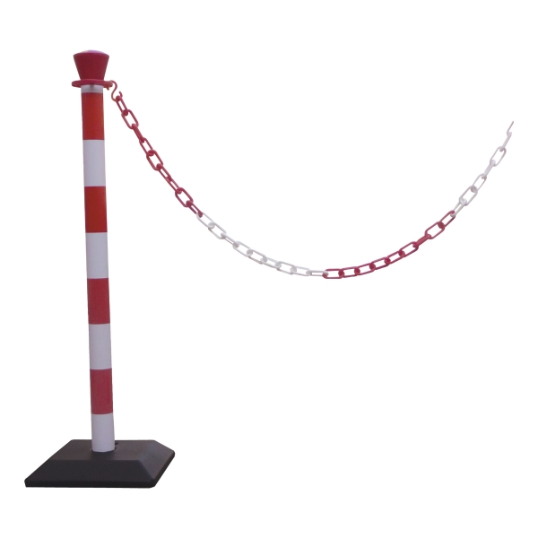 EXTENSION PLASTIC POST AND CHAIN RED/WHITE