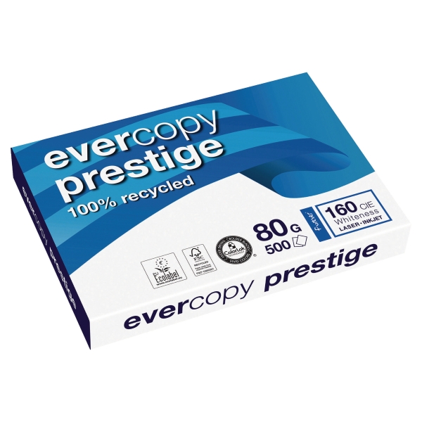 Evercopy Prestige gerecycleerd papier A3 80g - 1 doos = 5 pakken van 500 vellen