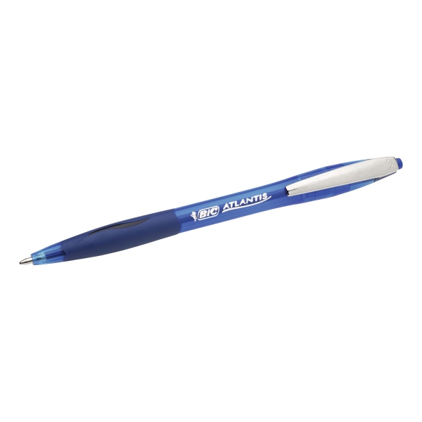 Bic Atlantis Soft Retractable Ballpoint Pens Medium  (1.0 mm) Blue, Box of 12