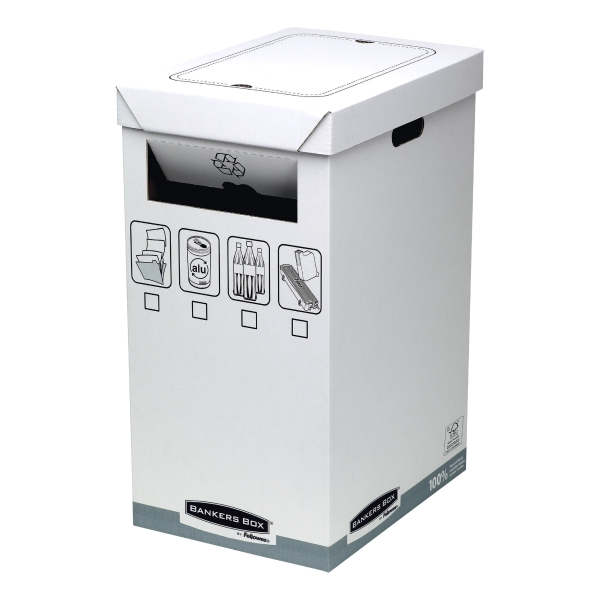 FELLOWES BANKERS BOX SYSTEM RECYCLE BIN WHITE/GREY - PACK OF 5