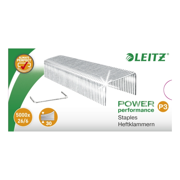 Agrafe Leitz Power Performance P3 26/6 - 6 mm - boîte de 5000