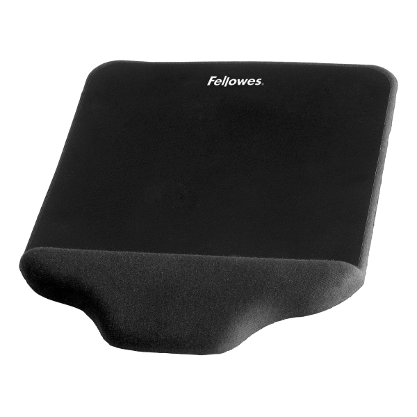 FELLOWES PLUSH TOUCH MOUSE PAD WRIST SUPPORT BLACK
