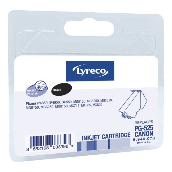 LYRECO CANON PG525 COMPATIBLE INKJET CARTRIDGE BLACK
