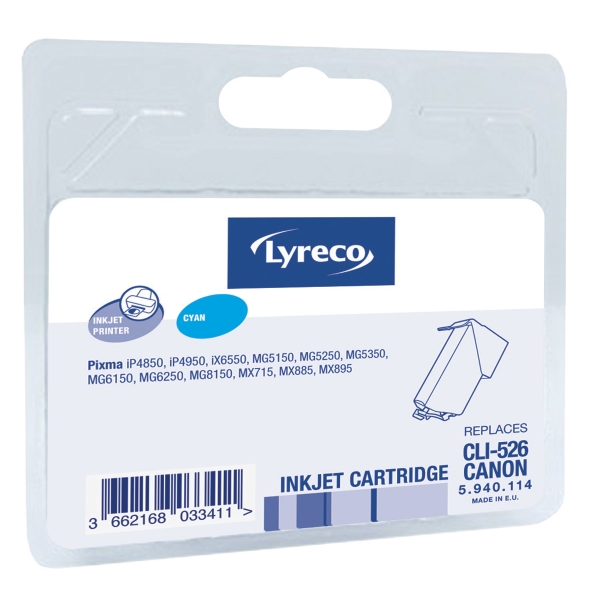 LYRECO CANON COMPATIBLE INKJET CARTRIDGE FOR CL526 CYAN