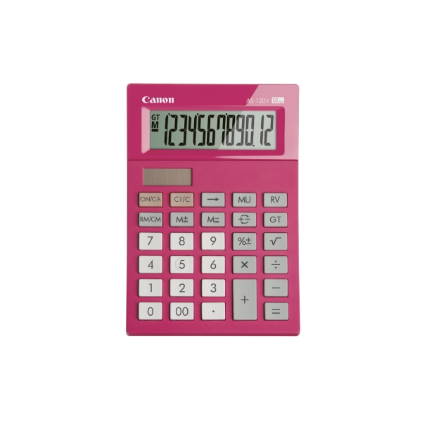 CANON AS-120 POCKET CALCULATOR 12 DIGITS PINK