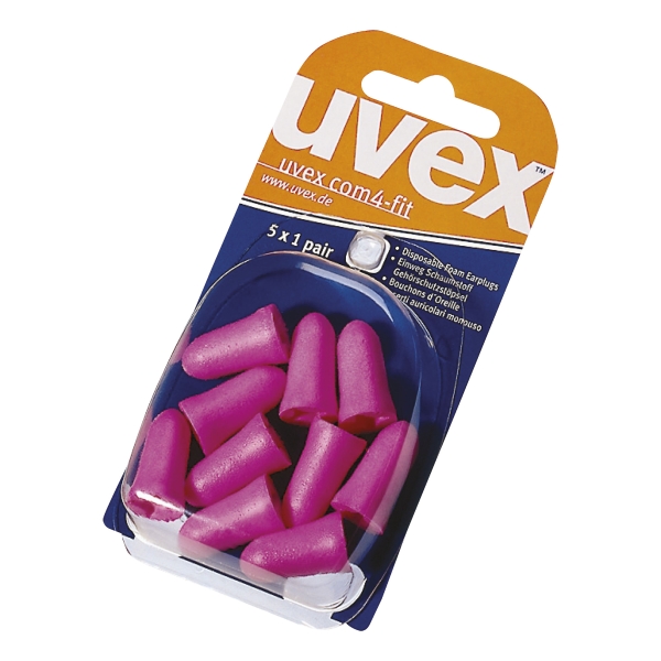 Wkładki przeciwhałasowe Uvex com4-fit, różowe, 5 par
