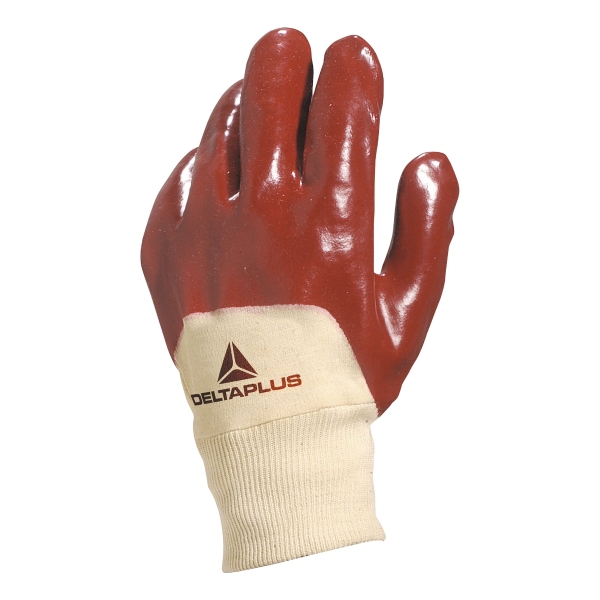 DELTAPLUS DA109 PVC HANDLING GLOVES RED/BEIGE SIZE 9 (PAIR)