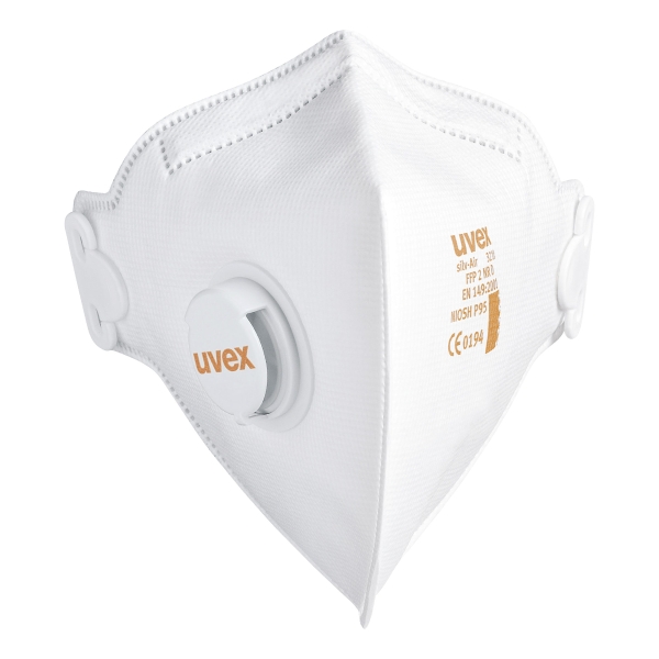 Uvex Silv-Air C 3210 Vertical Flatfold Respirator Masks With Valve (Box of 15)