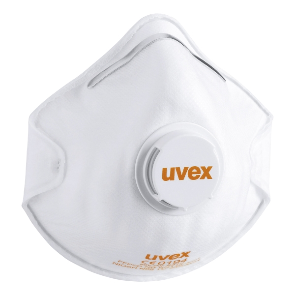 UVEX FFP2 CUP STYLE RESPIRATOR MASKS WITH VALVE - BOX OF 15