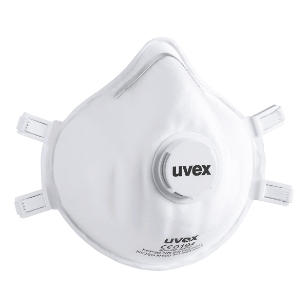UVEX FFP3 CUP STYLE DISPOSABLE RESPIRATOR MASKS WITH VALVE - BOX OF 15