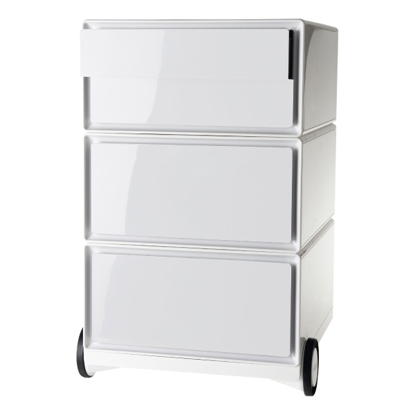 Rollcontainer Paperflow Easybox, 4 Schübe, Maße: 39 x 64,2 x 43,6 cm, weiß