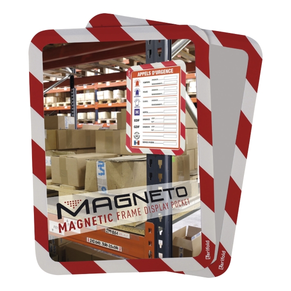 TARIFOLD Magnetické tabuľky Magneto A4 červená/biela, 2 kusy v balení