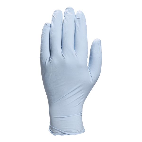 Boite de 100 gants Deltaplus Venitactyl 1400 nitrile poudrés bleus taille 9/10
