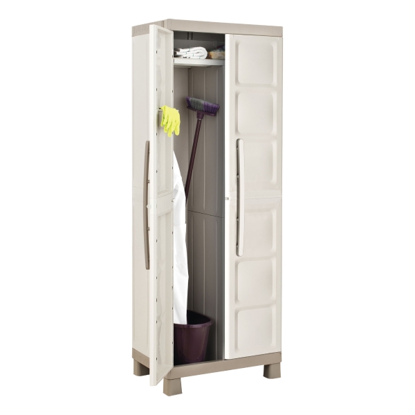 ARMOIRE HAUTE UTILITAIRE 2 PORTES KIS EXCELLENCE AVEC 4 TABLETTES ET 2 BACS