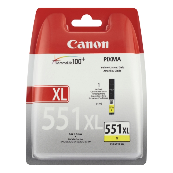 Canon CLI-551XL inkjet cartridge yellow high capacity [15ml]