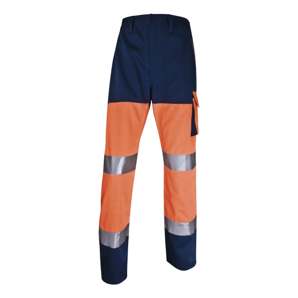 Pantalon haute visibilité Deltaplus Panostyle - orange/bleu - taille L