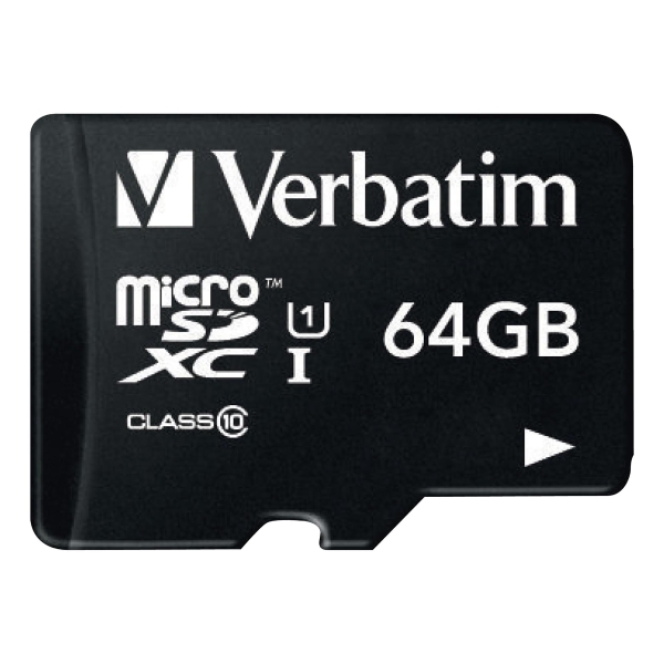 Carte mémoire Verbatim avec adaptateur - micro SDXC - 64 Go