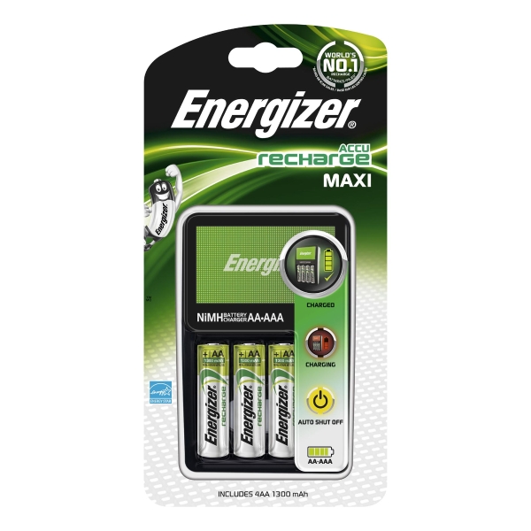 Energizer Maxi Charger for NiMH Rechargeable AA and AAA Batteries