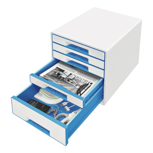 LEITZ WOW FILING 5 DRAWERS UNIT BLUE